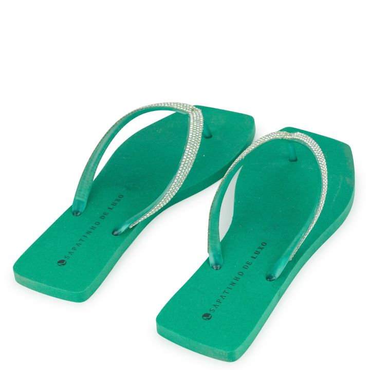 Rasteira-Translucida-Verde-Amazon-Tiras-Strass