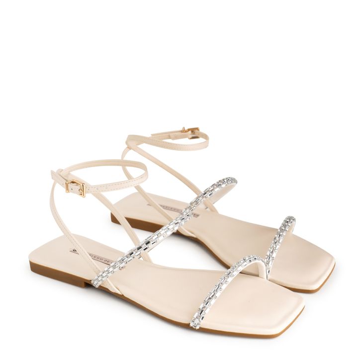 Rasteira-Sandalia-Nude-Manteiga-Enfeite-Brilho-e-Fivela-Ouro