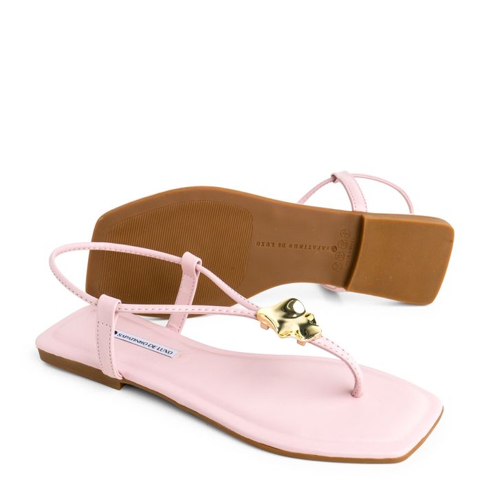 1380.259_12-Rasteira-Sandalia-Rosa-Charm-Pink-com-Enfeite-Martelado-Ouro