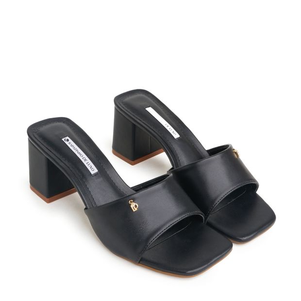 LUTECE_2-Tamanco-Preto-Salto-Bloco-Logo-SDL-Ouro-e-Tira-Larga-Confortavel-0