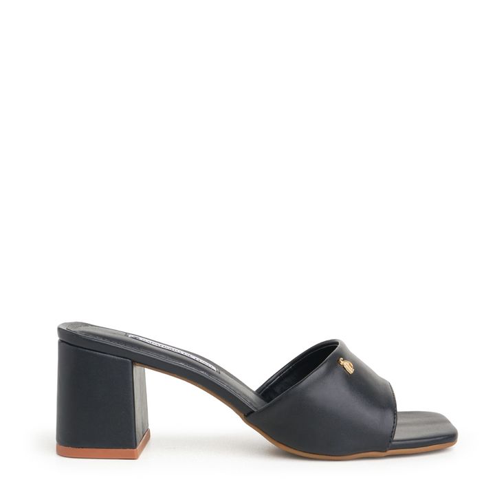 LUTECE_2-Tamanco-Preto-Salto-Bloco-Logo-SDL-Ouro-e-Tira-Larga-Confortavel-2