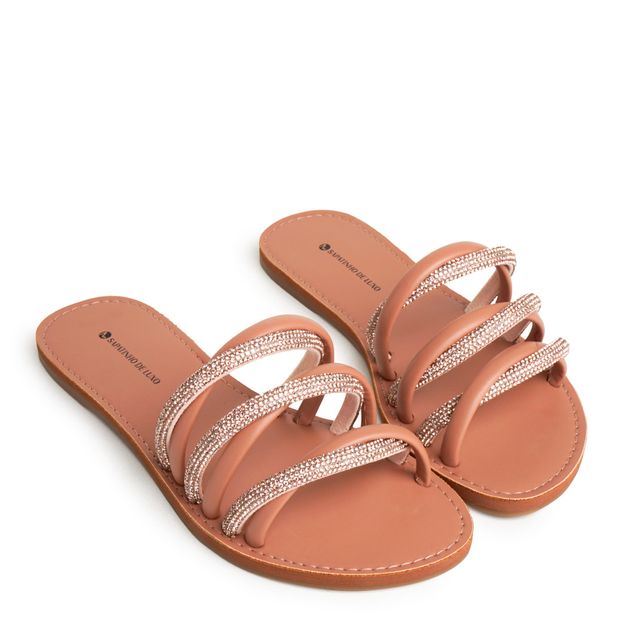 10040.20_4-Rasteira-Nude-Mocha-com-Tres-Tiras-de-Strass-Brilho-e-Bico-Redondo-0