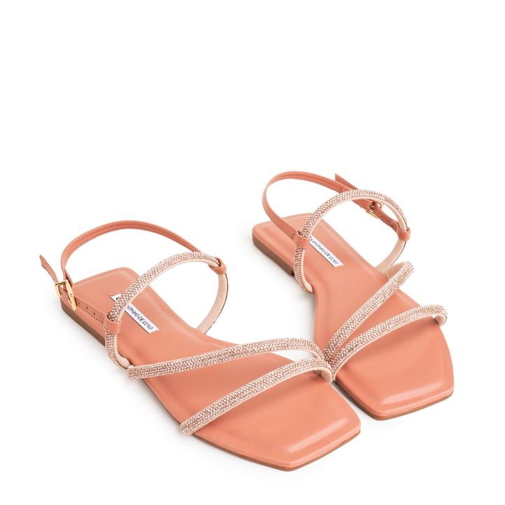 1380-323_2-Rasteira-Sandalia-Nude-Mocha-com-Tres-Tiras-Strass-Brilho-e-Fivela-Ajustavel-0
