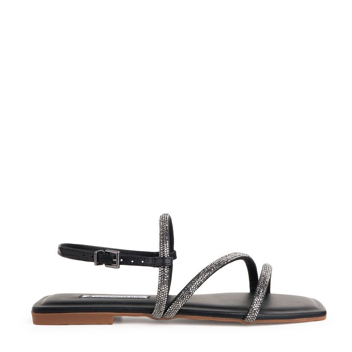 1380-323_1-Rasteira-Sandalia-Preto-com-Tres-Tiras-Strass-Brilho-e-Fivela-Ajustavel-2